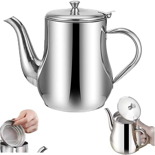 Cooking Oil Filter Pot Container Oil Separator Bottle Stainless Steel Storage Pot Oil Tank with Filter Mesh Kitchen Household