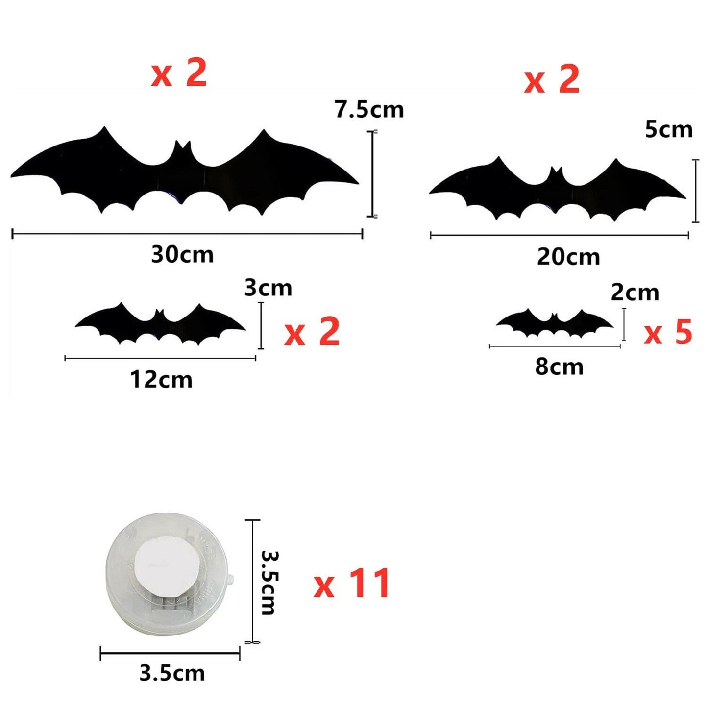 Halloween LED Bat Wall Decor - Realistic 3D PVC Bat Stickers for Indoor and Outdoor Halloween Party Decoration