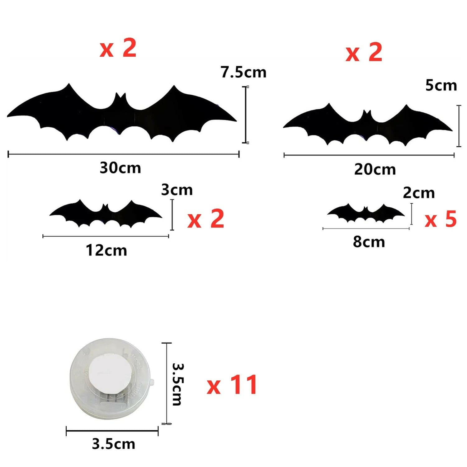 Halloween LED Bat Wall Decor - Realistic 3D PVC Bat Stickers for Indoor and Outdoor Halloween Party Decoration