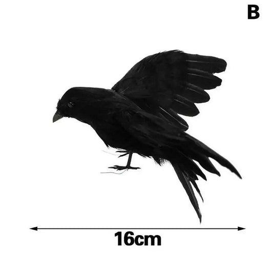 2025 Feathered Raven & Crow Props – Realistic Halloween Bird Statues for Haunted Decor (Winged & Wingless Variants)