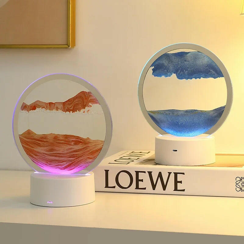Illuminate Your World with the 16-Color LED 3D Sandscape Lamp – A Stunning Hourglass Night Light and Captivating Deep Sea Art!.