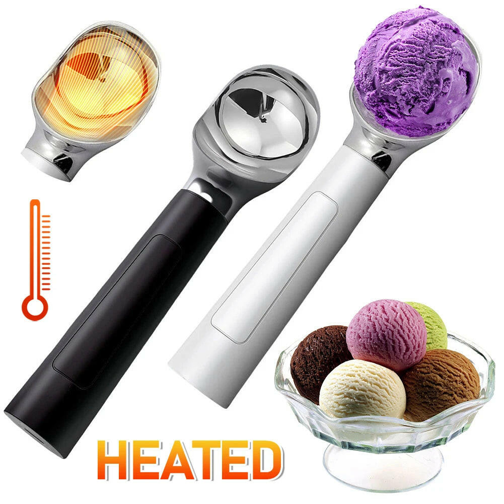 Rechargeable Electric Heated Ice Cream Scoop with LED Display – Effortlessly Softens Hard Ice Cream, Easy to Clean
