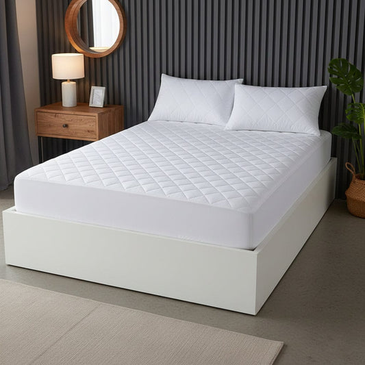Egyptian Cotton Quilted Waterproof Mattress Protector Extra Deep Hypoallergenic Breathable All Sizes Classic White by OLIVIA ROCCO