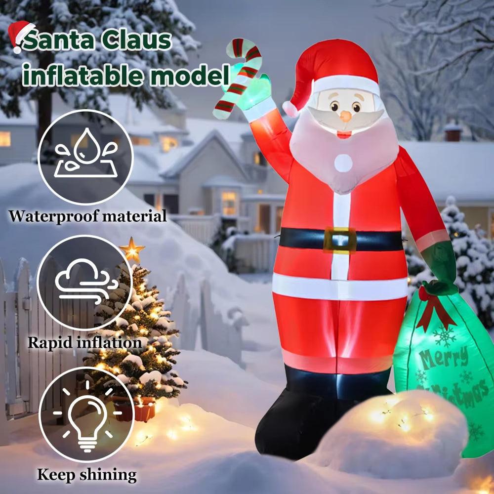 2025 Christmas Inflatables 8FT 215-270Cm Glowing Santa Claus with LED Outdoor Home Cafe Decoration Party Garden Xmas Decor.