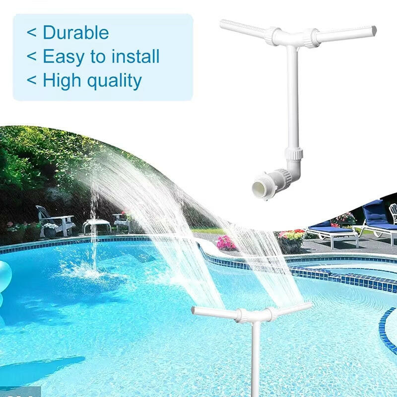 Double Head Fountain - Transform Your Pool Experience  - Adjustable Spray, Cooling Effect & Easy Installation for All Pools!.