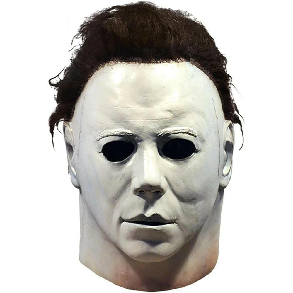 Michael Myers White Latex Mask – Horror Movie Headgear for Halloween, Cosplay & Pranks