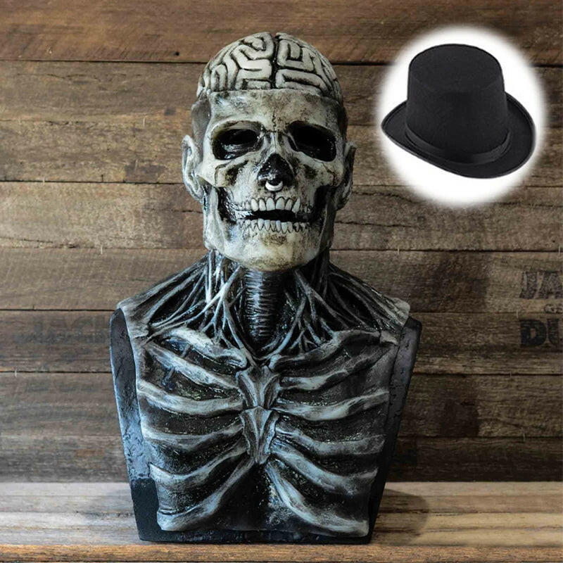 Creepy Brains Skeleton Mask – Bloody Latex Skull Headgear for Halloween and Carnival Cosplay