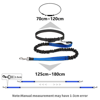 Premium Hands-Free Dog Leash with Adjustable Waist Belt and Chest Strap for Comfortable Walking, Running, and Jogging Adventures.