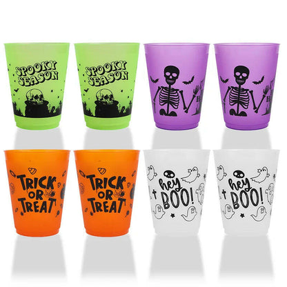 Halloween Skull Party Cups – 8 to 24PCS Plastic Boo Juice & Cocktail Cups for Spooky Table Décor