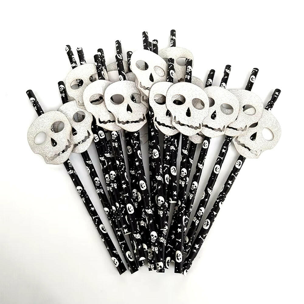 25-Pack Halloween Disposable Straws – Choose from 17 Spooky Designs for Party Drinks & Decor