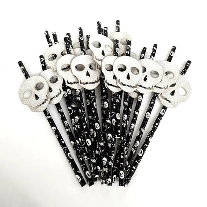25-Pack Halloween Disposable Straws – Choose from 17 Spooky Designs for Party Drinks & Decor