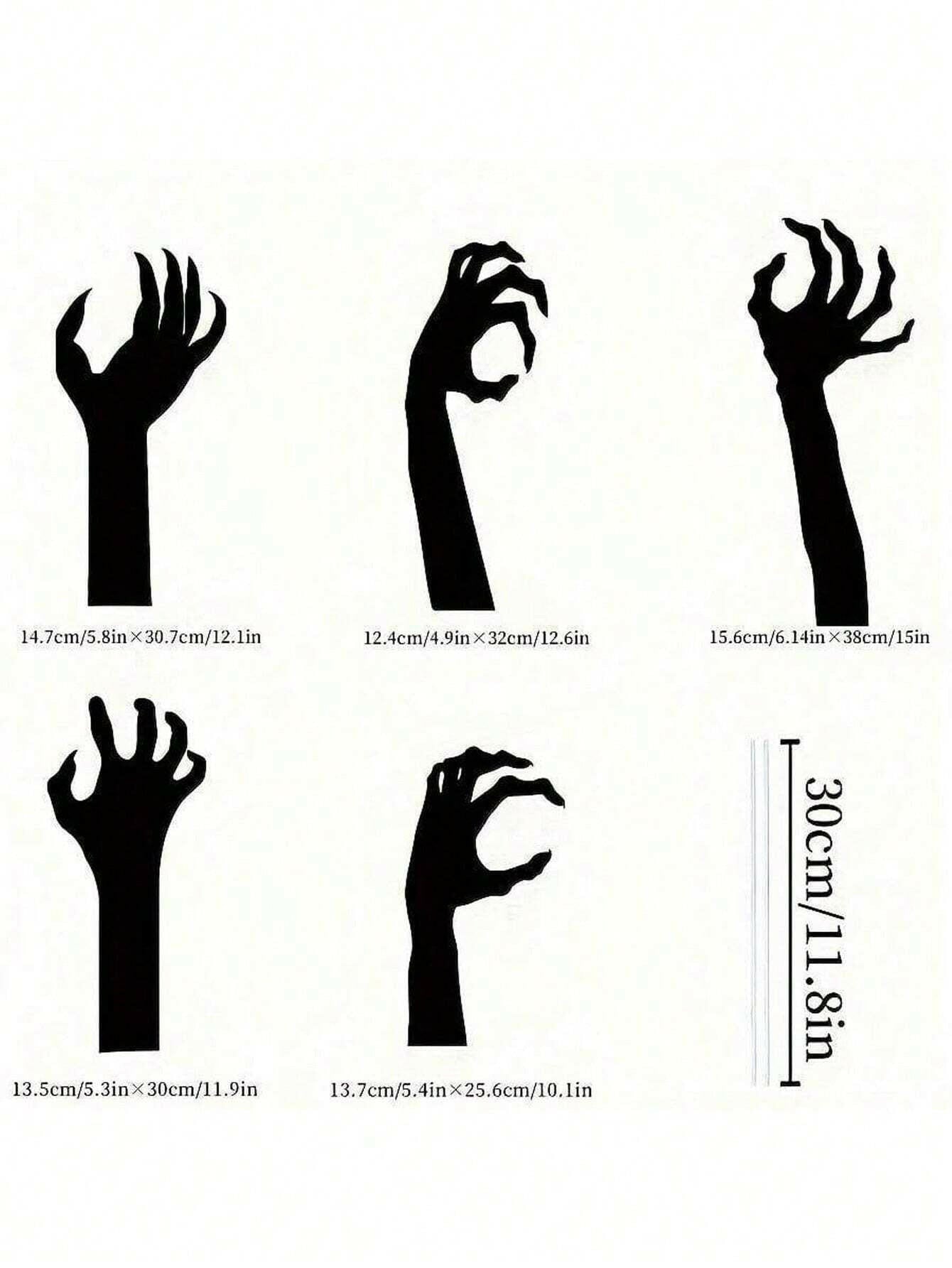 Haunted Yard Essentials – 5PCS Grasping Hand Silhouette Yard Stakes – Creepy Halloween Lawn Decorations for Outdoor Displays