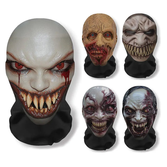 Ghost Face 3D Mesh Mask – Breathable Elastic Balaclava for Halloween Cosplay & Party Props