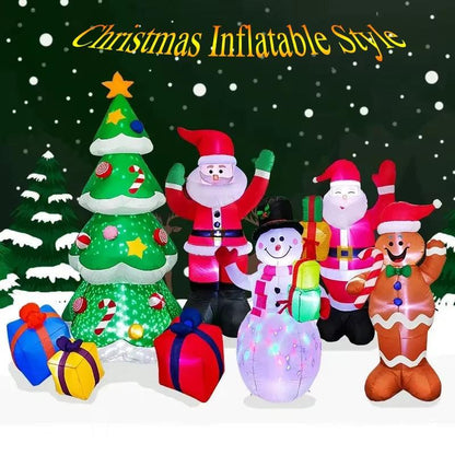 Christmas Inflatable  Decorations – LED-Lit Outdoor / Indoor Ornaments Featuring Santa, Snowmen, Trees, Bears & Gingerbread Characters.
