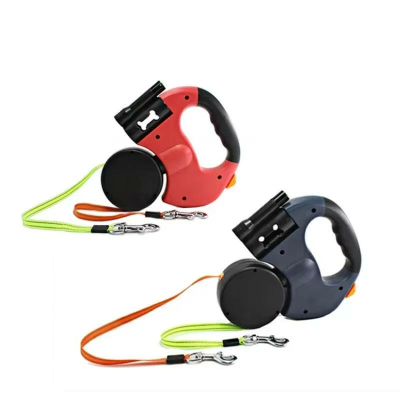 LED Automatic Retractable Dog Leash – Walk Two Dogs Together and Stay in Control.