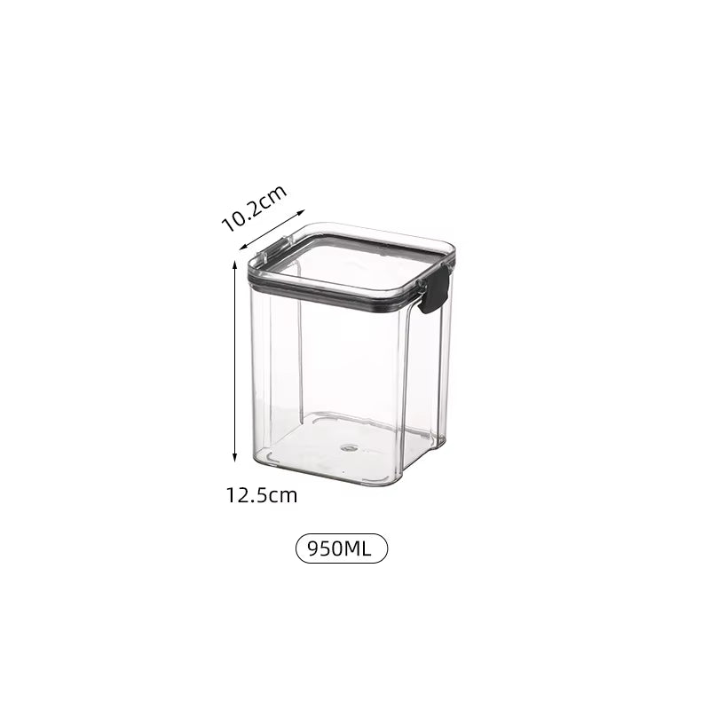  Airtight Transparent Plastic Food Containers with Lid  700ML 1300ML