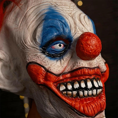 Creepy Clown Latex Mask – Full Head Joker Costume Prop for Halloween & Haunted Attractions