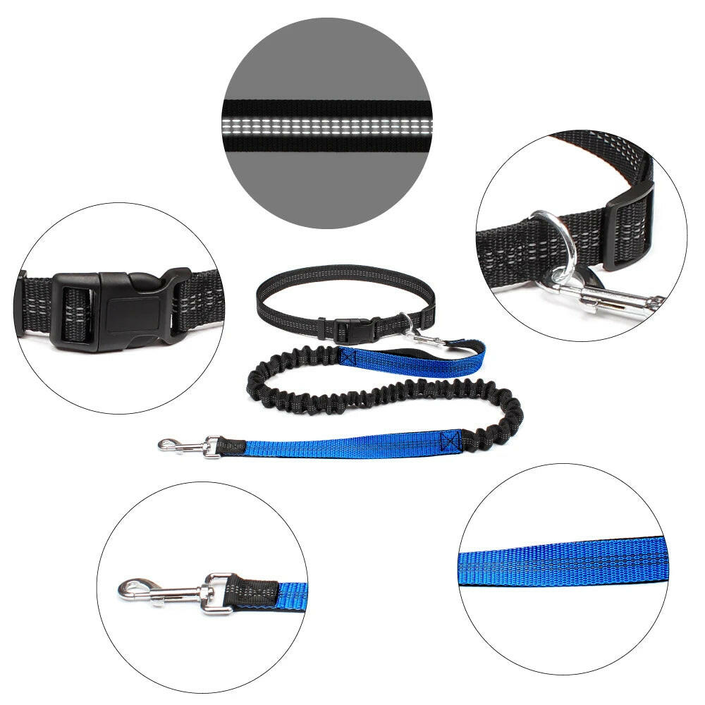 Premium Hands-Free Dog Leash with Adjustable Waist Belt and Chest Strap for Comfortable Walking, Running, and Jogging Adventures.