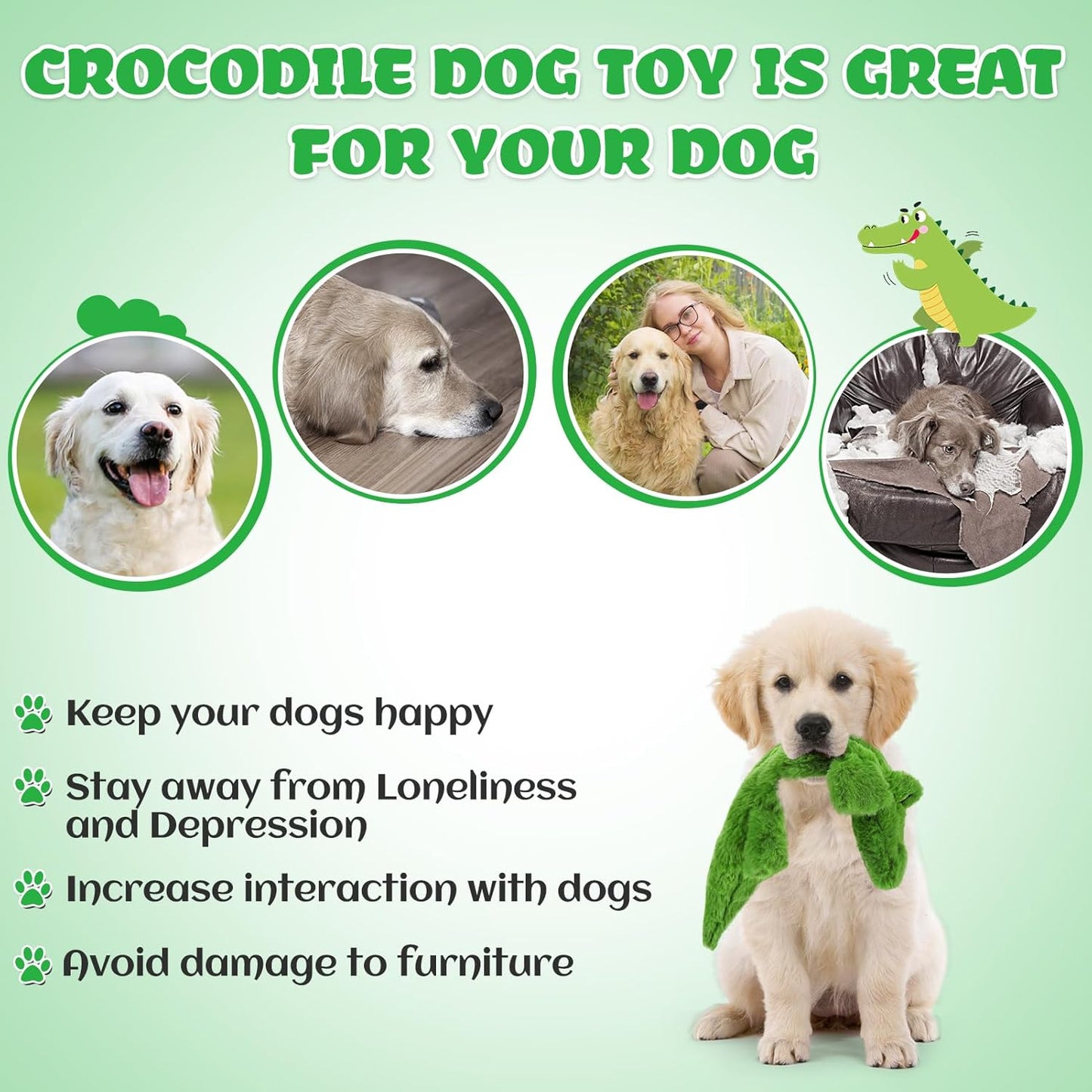 Squeaky Dog Toy Tough No Stuffing Toys For Aggressive Chewers Small Medium Large Dogs Durable Crinkle Interactive Plush Puppy Toys For Birthday Gift