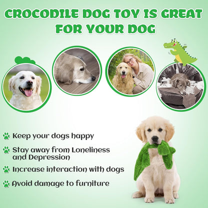 Squeaky Dog Toy Tough No Stuffing Toys For Aggressive Chewers Small Medium Large Dogs Durable Crinkle Interactive Plush Puppy Toys For Birthday Gift