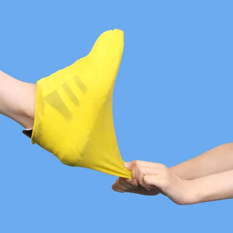 Waterproof silicone shoe covers with anti-slip grip, eco-friendly material & universal fit. Lightweight, reusable & perfect for outdoor protection!