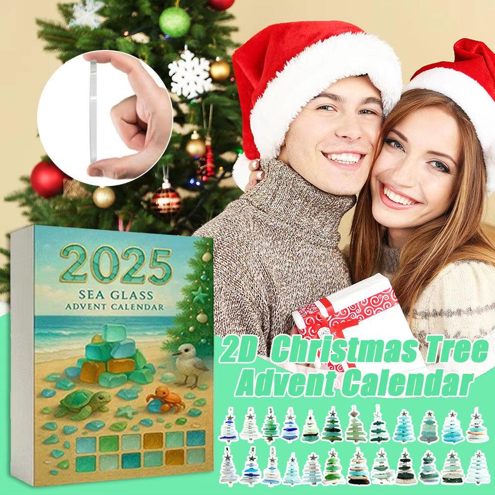 Sea Glass Advent Calendar – 24 Mini Christmas Ornaments.