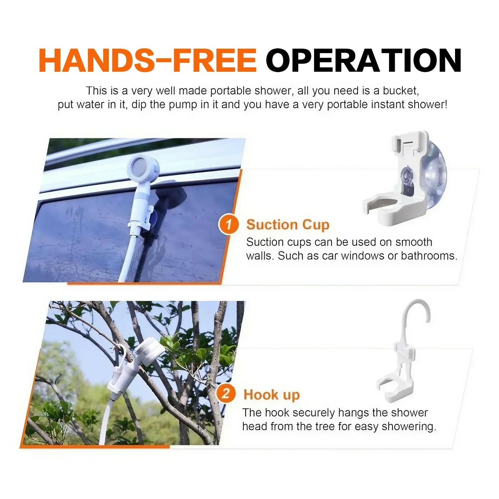 Rechargeable Portable Camping Shower with Smart Digital Pump - No Electricity Required
