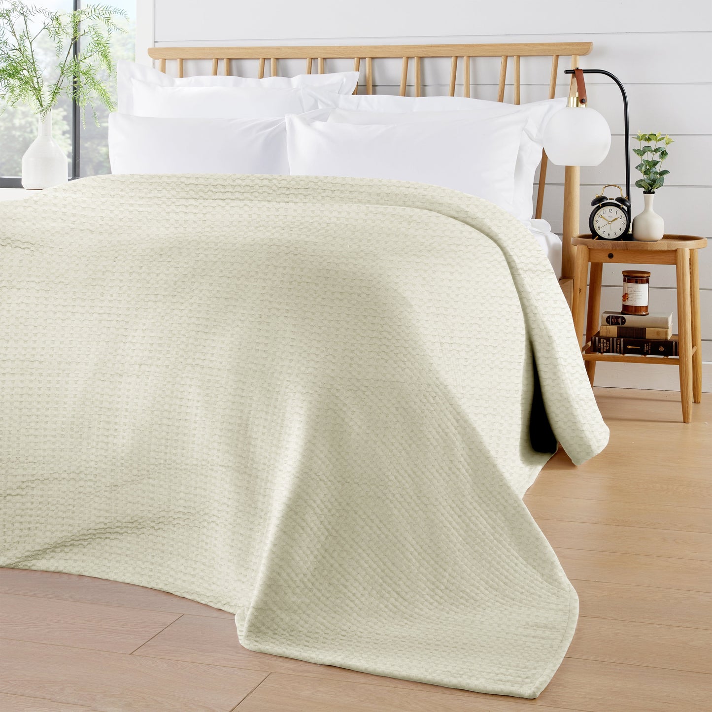 Florian Checked Throw Blanket Natural Bedspread for Sofas Armchairs Sofa Settee Couch Beds & Couches by OLIVIA ROCCO