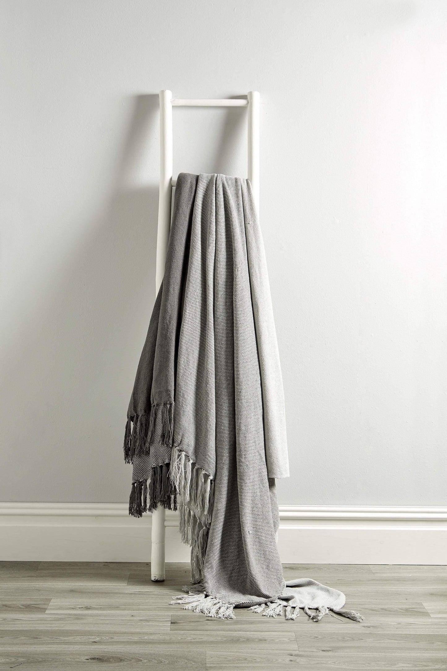 Handwoven Large Check Pure Indian Cotton Throw with Tassels.