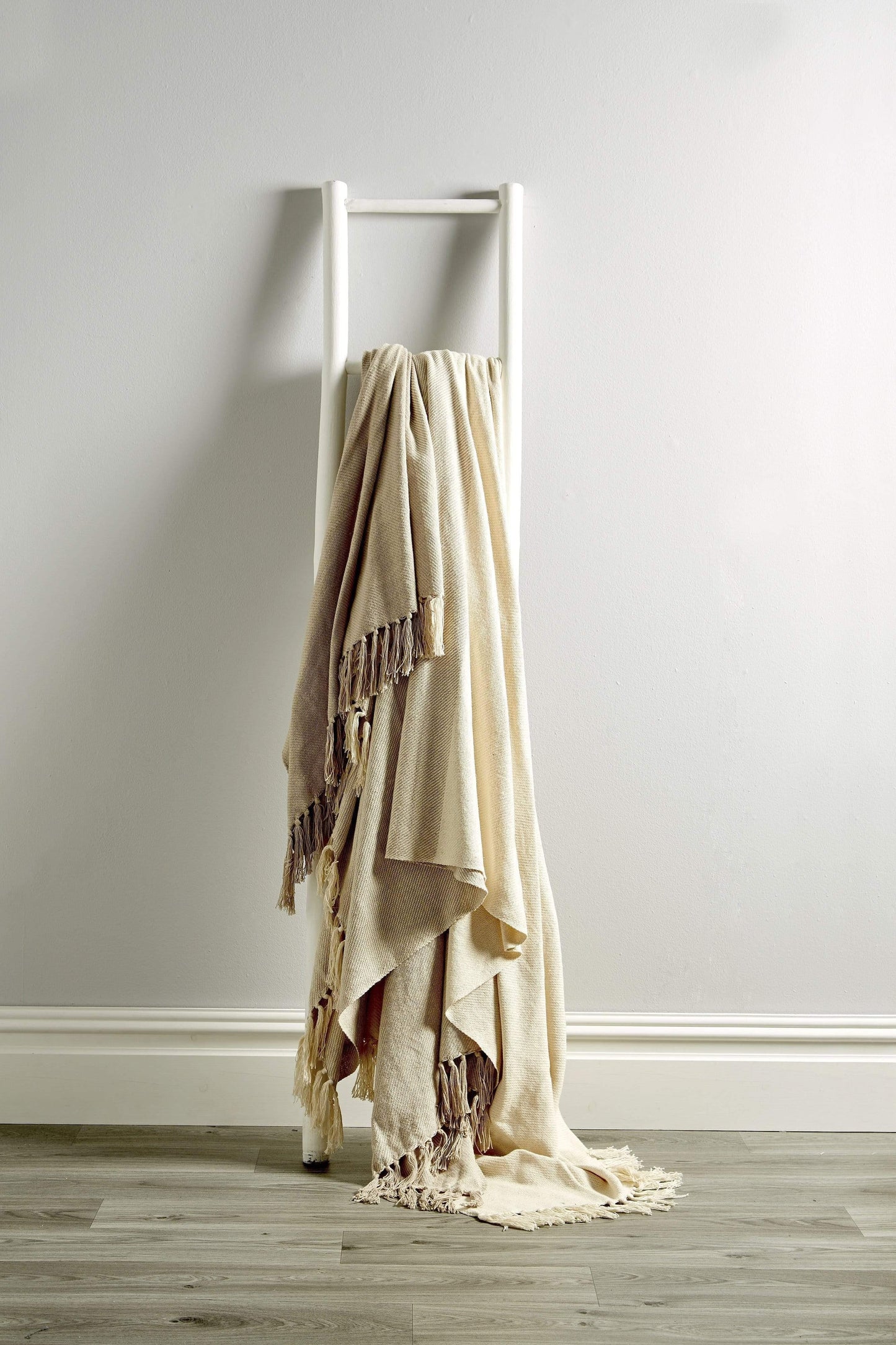 Handwoven Large Check Pure Indian Cotton Throw with Tassels.