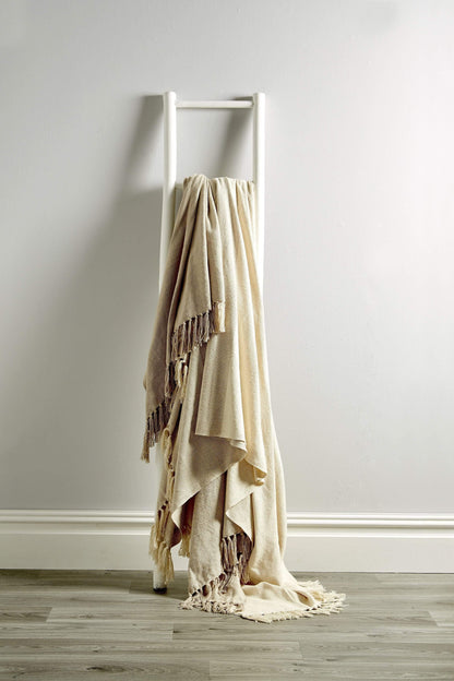 Handwoven Large Check Pure Indian Cotton Throw with Tassels.