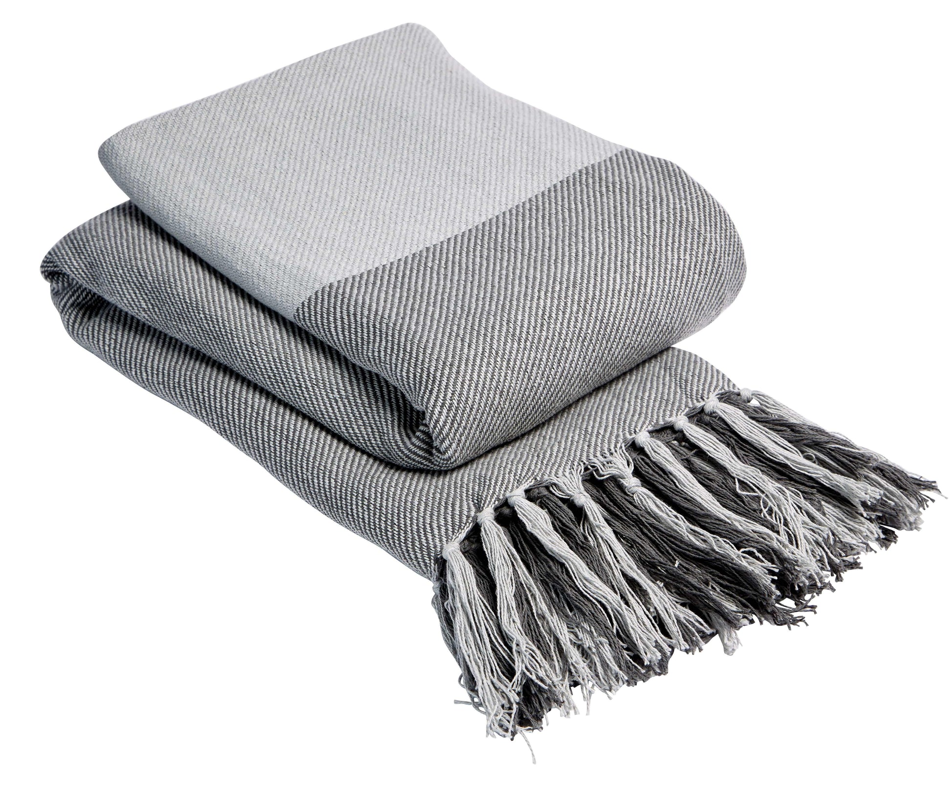 Handwoven Large Check Pure Indian Cotton Throw with Tassels.