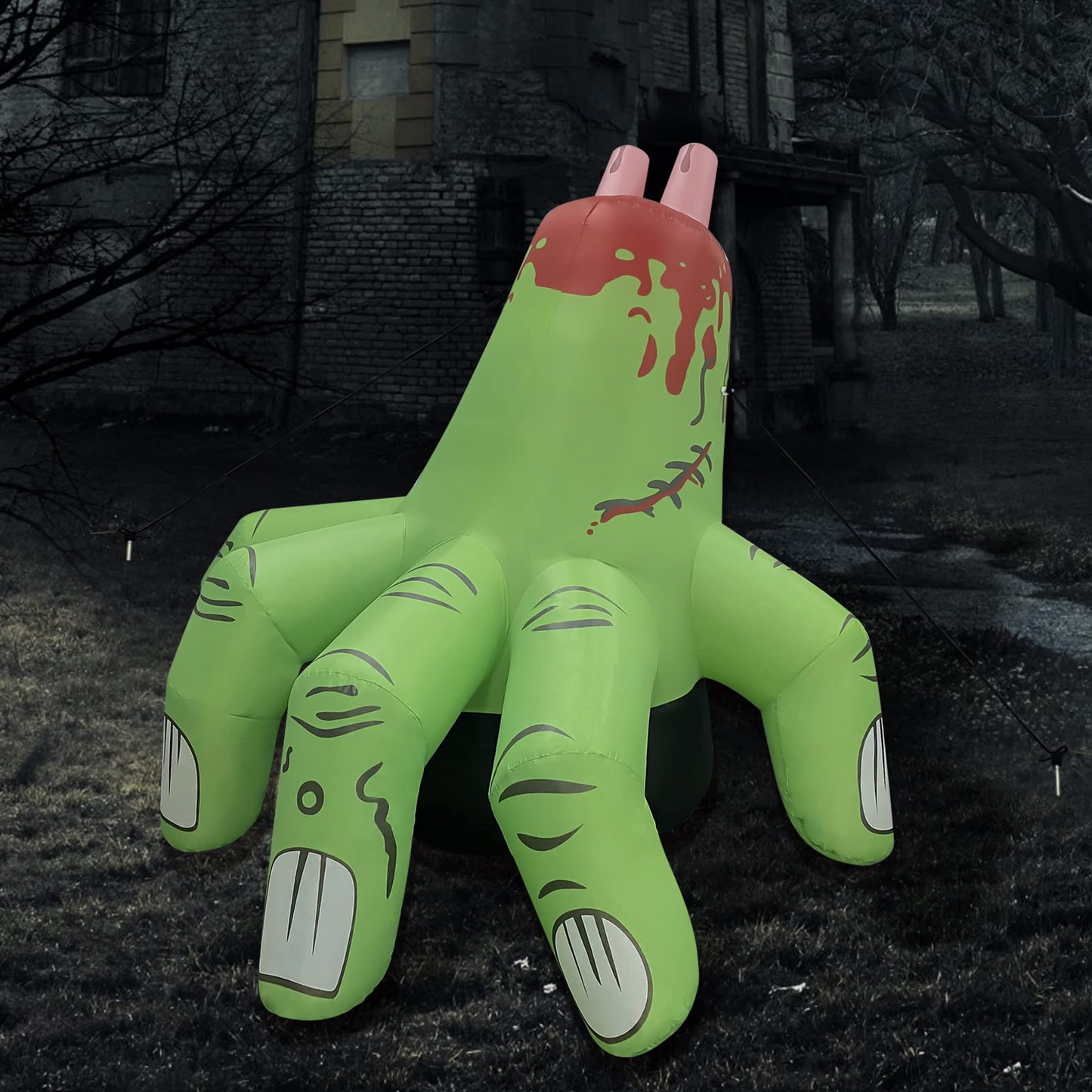 6FT Inflatable Green Monster Hand – LED Halloween Yard Prop for Outdoor and Indoor Decor