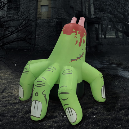 6FT Inflatable Green Monster Hand – LED Halloween Yard Prop for Outdoor and Indoor Decor