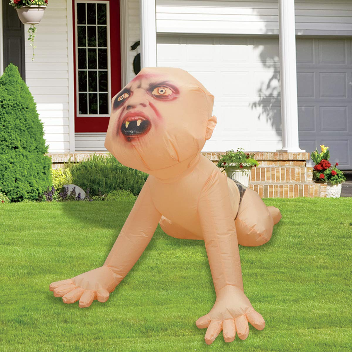 4FT Inflatable Halloween Zombie Baby – LED Blow-Up Decoration for Garden, Lawn, and Indoor Displays