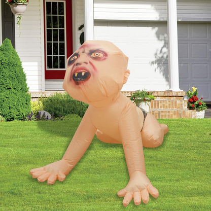 4FT Inflatable Halloween Zombie Baby – LED Blow-Up Decoration for Garden, Lawn, and Indoor Displays