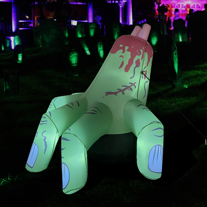 6FT Inflatable Green Monster Hand – LED Halloween Yard Prop for Outdoor and Indoor Decor