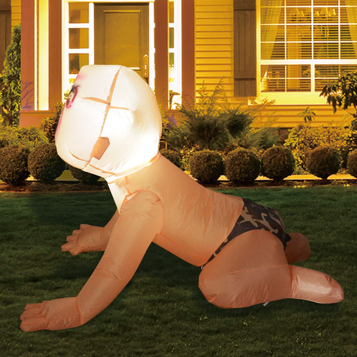 4FT Inflatable Halloween Zombie Baby – LED Blow-Up Decoration for Garden, Lawn, and Indoor Displays
