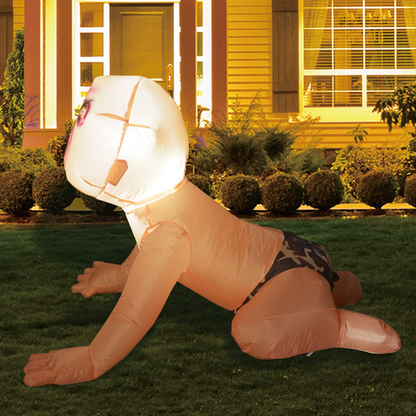 4FT Inflatable Halloween Zombie Baby – LED Blow-Up Decoration for Garden, Lawn, and Indoor Displays