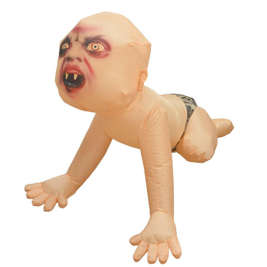 4FT Inflatable Halloween Zombie Baby – LED Blow-Up Decoration for Garden, Lawn, and Indoor Displays