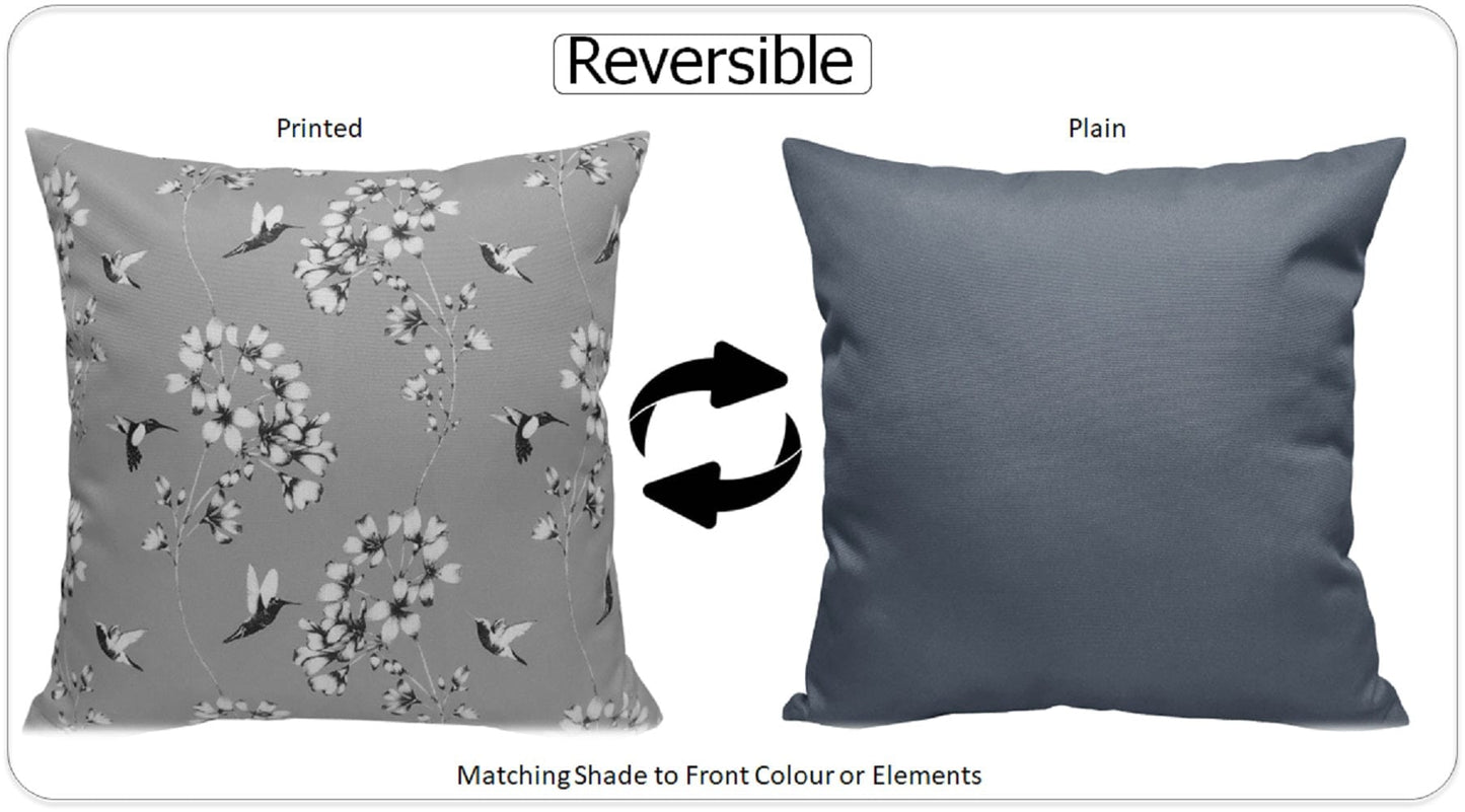 Jardin Silver Waterproof Outdoor and Indoor Cushions 17x17 Inch Weather-Resistant Patio Garden Balcony Seating Premium Hollow-Fibre Decorative Pillows by OLIVIA ROCCO