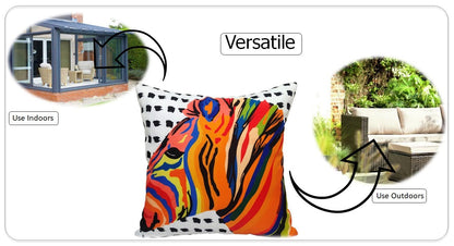 Kampala Orange Waterproof Cushions for Indoor Outdoor Home Decor Patio and Beach by OLIVIA ROCCO