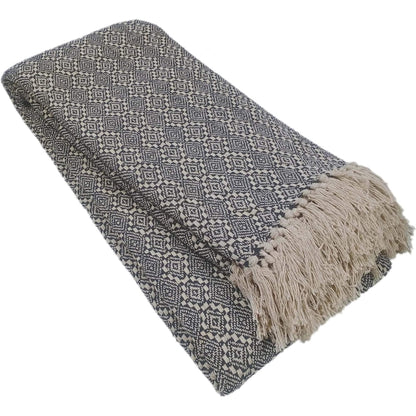 Cotton Throw Eco-Friendly Super Soft Cotton Throws Lightweight Sustainable Recycled Cotton for Sofa Bed Chair Calming Colours By OLIVIA ROCCO