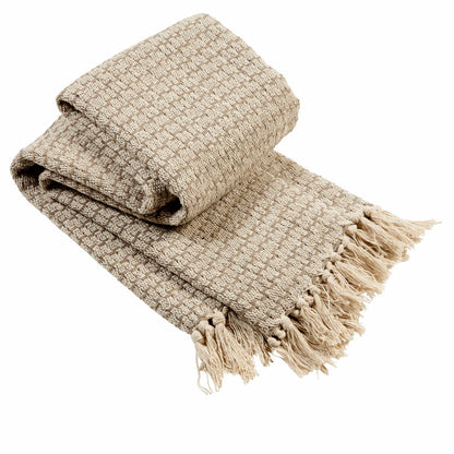 Cotton Throw Eco-Friendly Super Soft Cotton Throws Lightweight Sustainable Recycled Cotton for Sofa Bed Chair Calming Colours By OLIVIA ROCCO