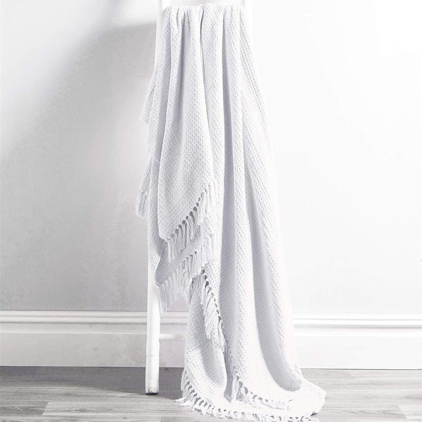 Cotton Throw Eco-Friendly Super Soft Cotton Throws Lightweight Sustainable Recycled Cotton for Sofa Bed Chair Calming Colours By OLIVIA ROCCO
