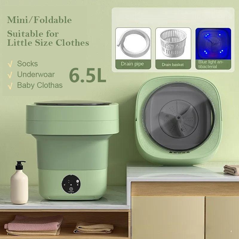 Mini Portable Folding Washing Machine – Compact Travel Laundry with Blue Light Sterilisation.