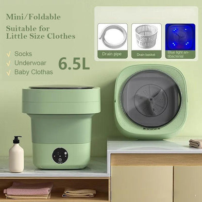 Mini Portable Folding Washing Machine – Compact Travel Laundry with Blue Light Sterilisation.