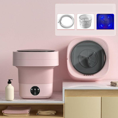 Mini Portable Folding Washing Machine – Compact Travel Laundry with Blue Light Sterilisation.