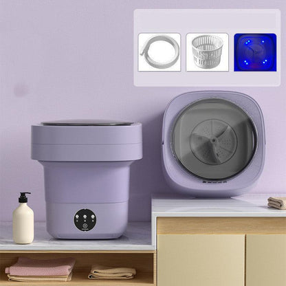 Mini Portable Folding Washing Machine – Compact Travel Laundry with Blue Light Sterilisation.