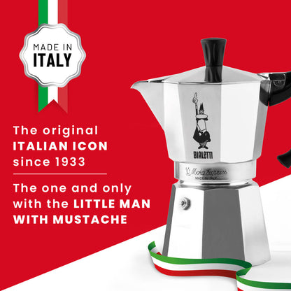 Bialetti Moka Express espresso maker, luxury Italian coffee brewing at home